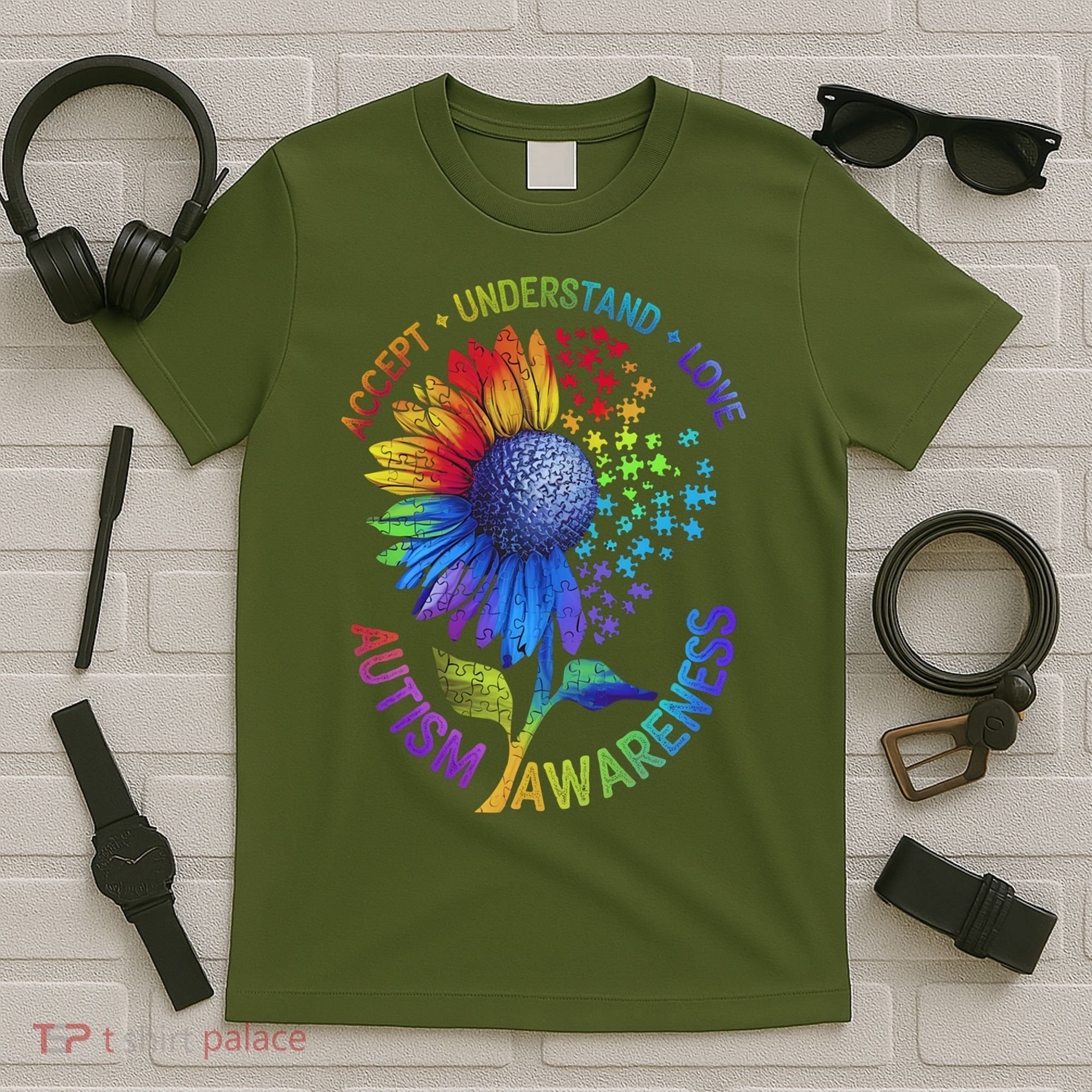 Autism Sunflower Autism Awareness Sunflower T-Shirt