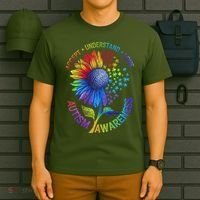Autism Sunflower Autism Awareness Sunflower T-Shirt thumb 6