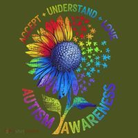 Autism Sunflower Autism Awareness Sunflower Mousepad thumb 1