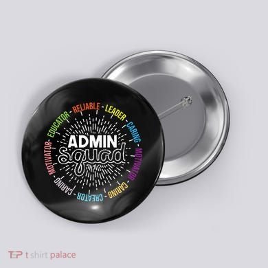 Admin Squad Administrative Assistant Office Secretary Button