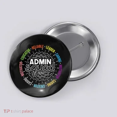 Admin Squad Administrative Assistant Office Secretary Button