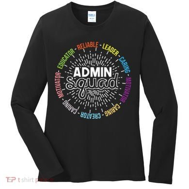 Admin Squad Administrative Assistant Office Secretary Women's Long Sleeve Shirt