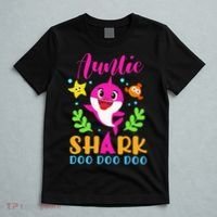 Auntie Shark Auntie Shark Lover Family Mothers Day T-Shirt thumb 5