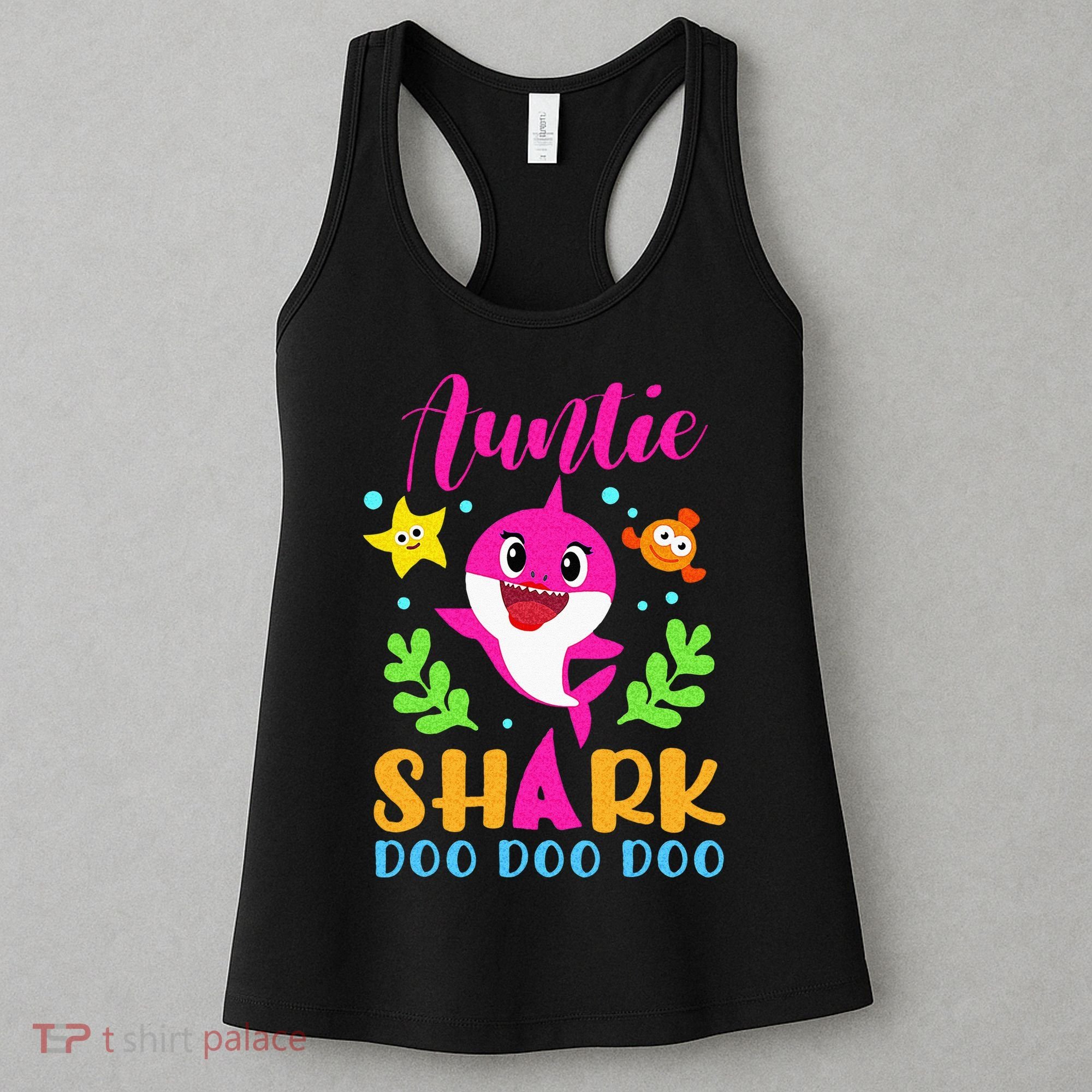 Auntie Shark Auntie Shark Lover Family Mothers Day Women's Tank Top
