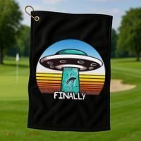 Alien S Abduction Ufo Finally Golf Towel thumb 1