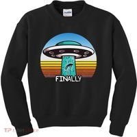 Alien S Abduction Ufo Finally Kids Sweatshirt thumb 0
