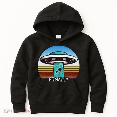 Alien S Abduction Ufo Finally Kids Hoodie