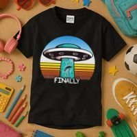 Alien S Abduction Ufo Finally Kids T-Shirt thumb 3