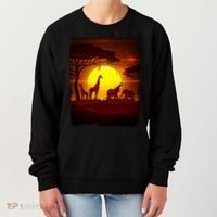 African Safari Animals Sunset Scene Women's Sweatshirt thumb 0