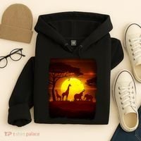 African Safari Animals Sunset Scene Hoodie thumb 4