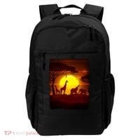 African Safari Animals Sunset Scene Backpack thumb 0