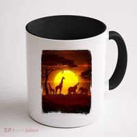 African Safari Animals Sunset Scene Coffee Mug thumb 1