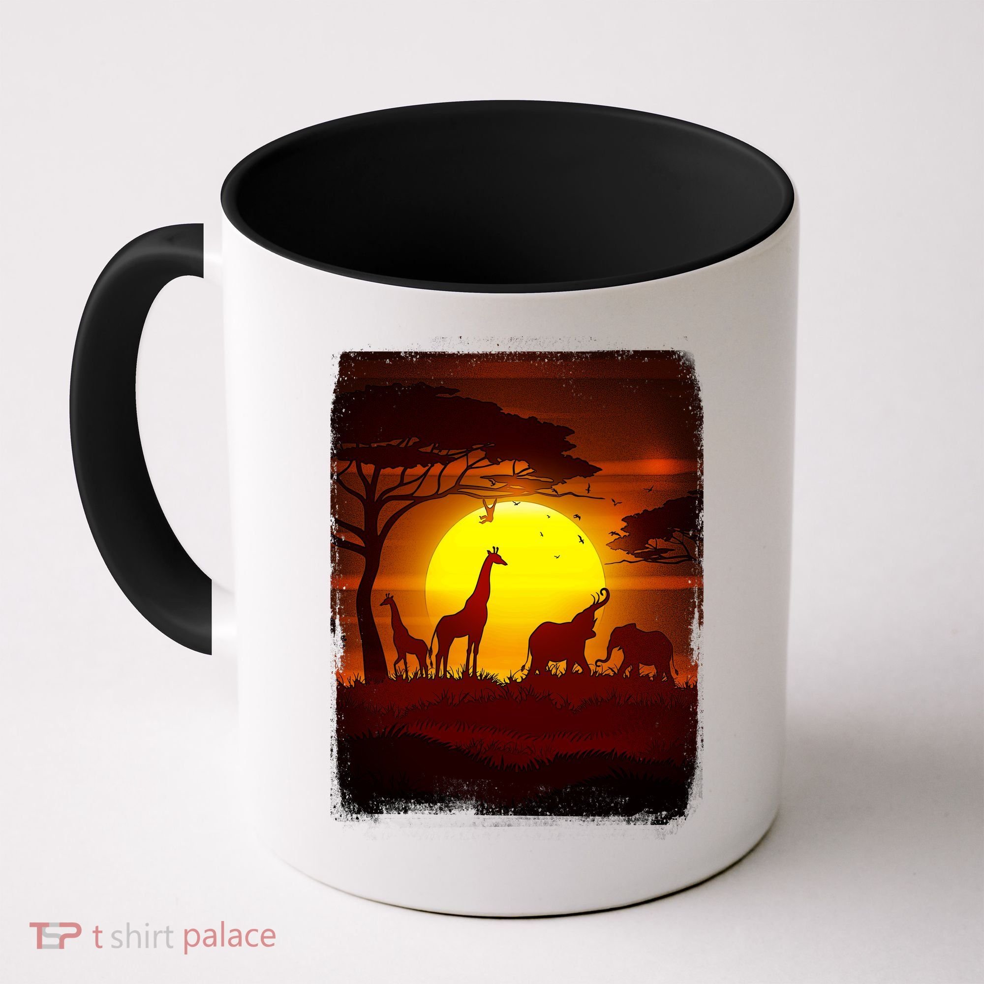African Safari Animals Sunset Scene Coffee Mug