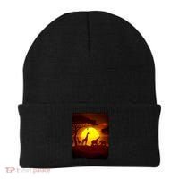 African Safari Animals Sunset Scene Beanie thumb 0