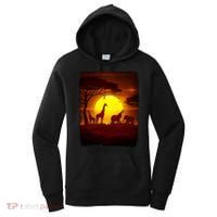 African Safari Animals Sunset Scene Women's Hoodie thumb 0