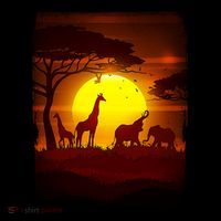 African Safari Animals Sunset Scene Women's Hoodie thumb 2