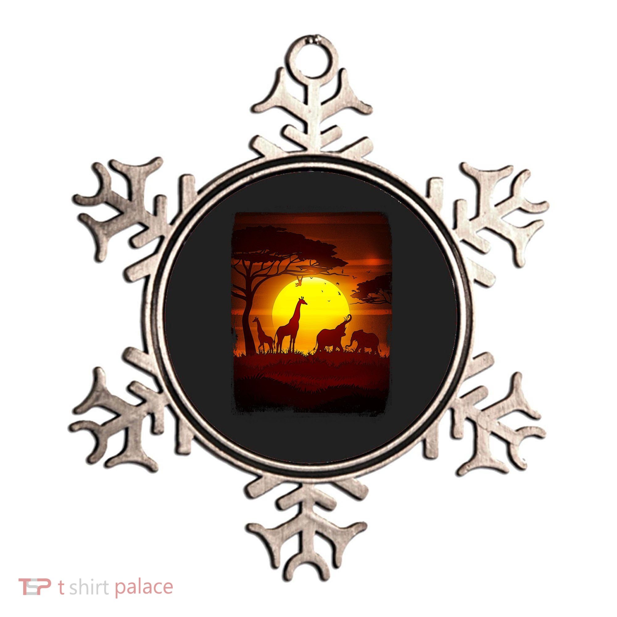 African Safari Animals Sunset Scene Ornament