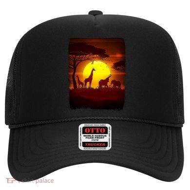African Safari Animals Sunset Scene Hat