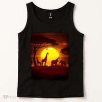 African Safari Animals Sunset Scene Tank Top thumb 2
