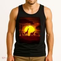 African Safari Animals Sunset Scene Tank Top thumb 3