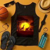 African Safari Animals Sunset Scene Tank Top thumb 4