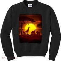 African Safari Animals Sunset Scene Kids Sweatshirt thumb 0
