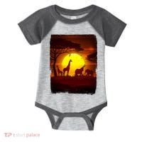African Safari Animals Sunset Scene Infant Baby Jersey Bodysuit thumb 0