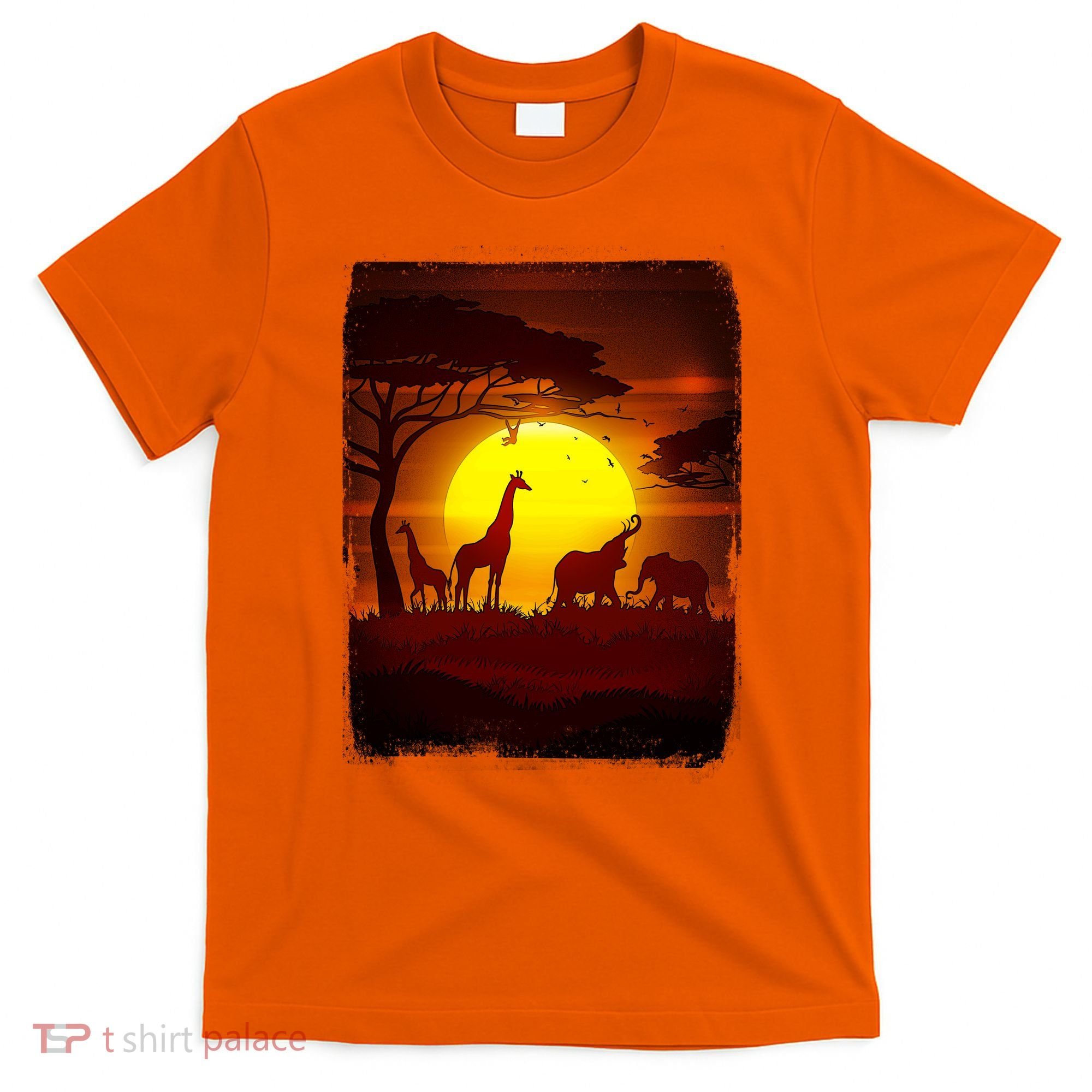 African Safari Animals Sunset Scene T-Shirt