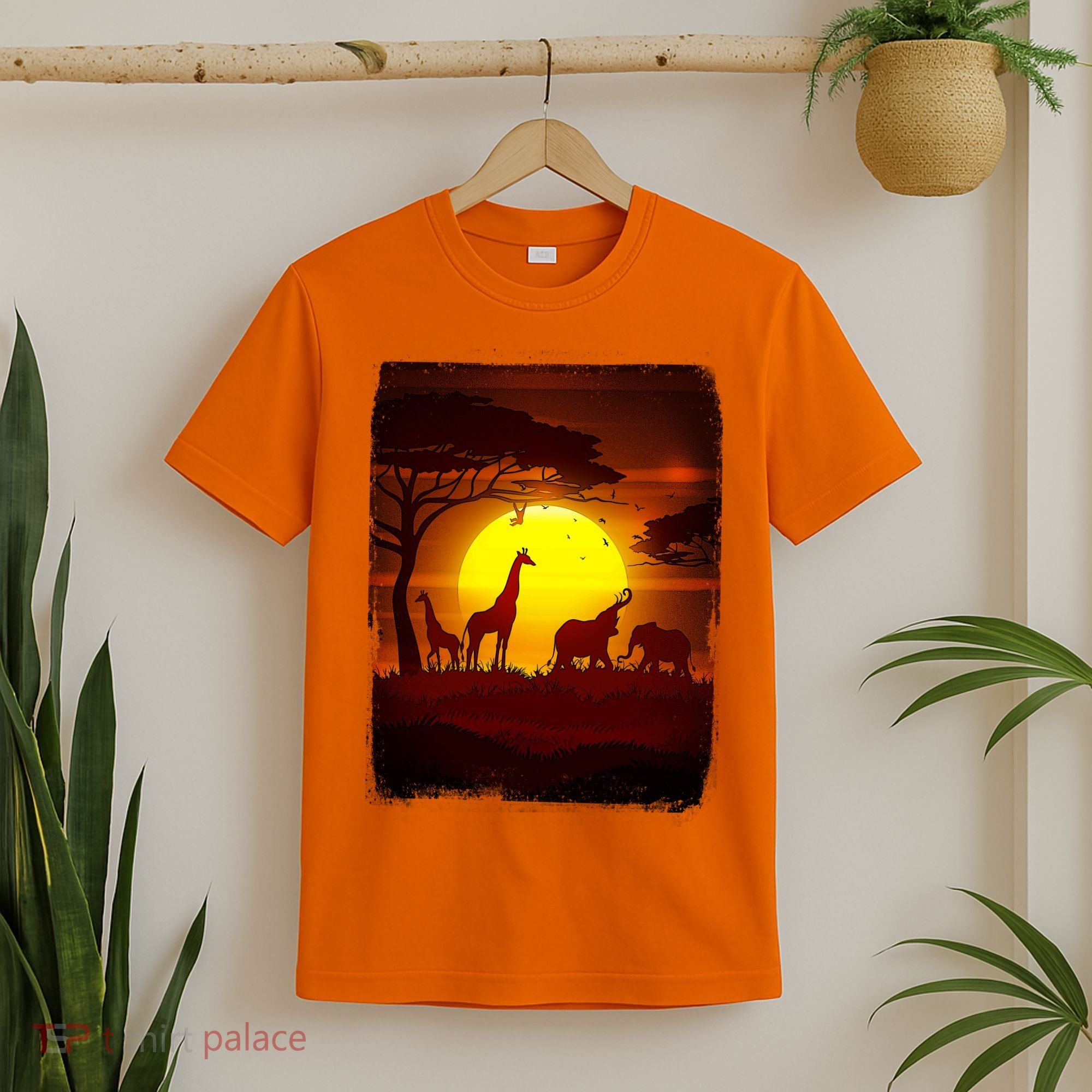 African Safari Animals Sunset Scene T-Shirt