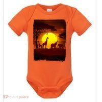African Safari Animals Sunset Scene Baby Bodysuit thumb 0