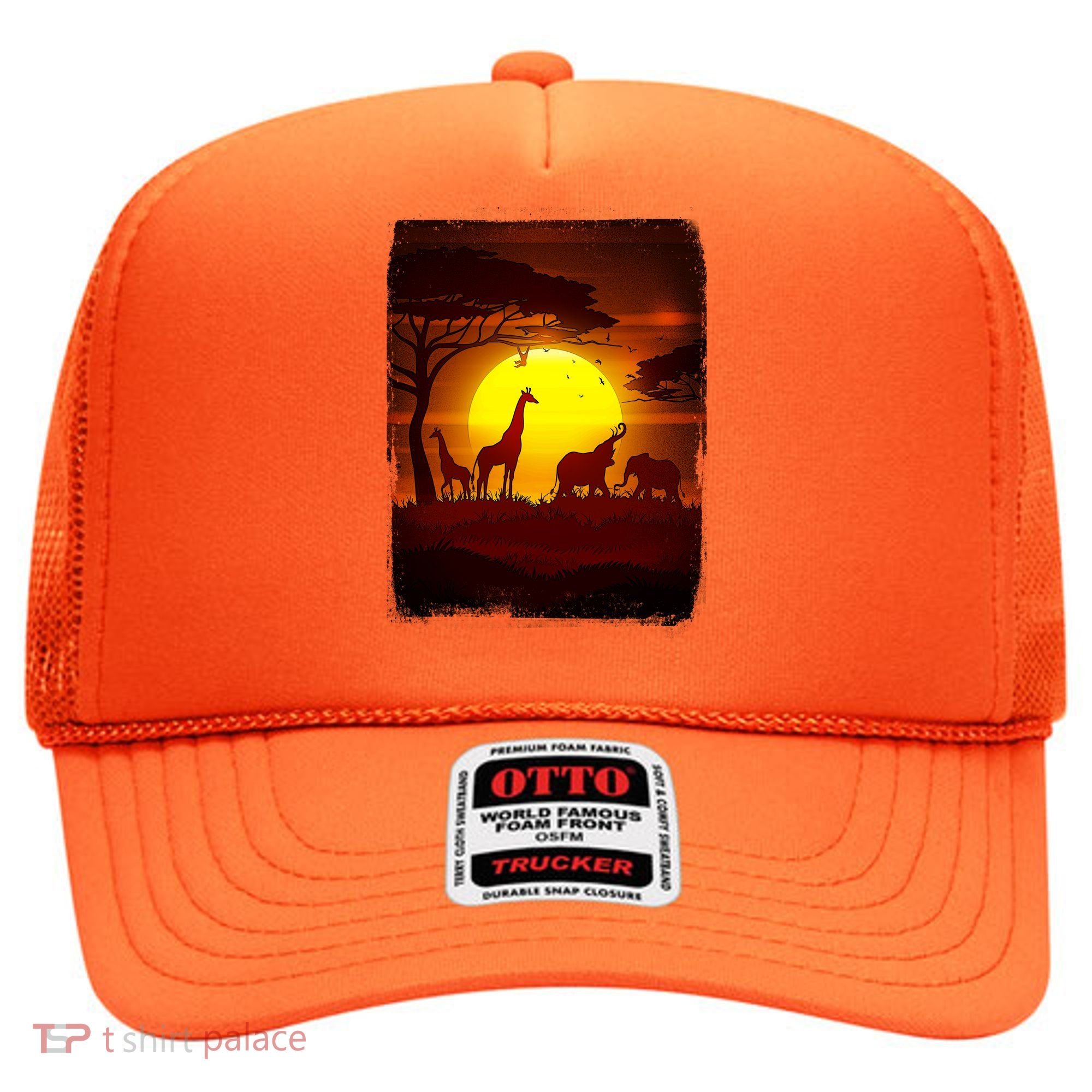 African Safari Animals Sunset Scene Hat