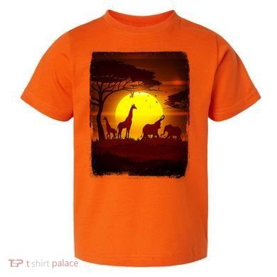African Safari Animals Sunset Scene Toddler T-Shirt