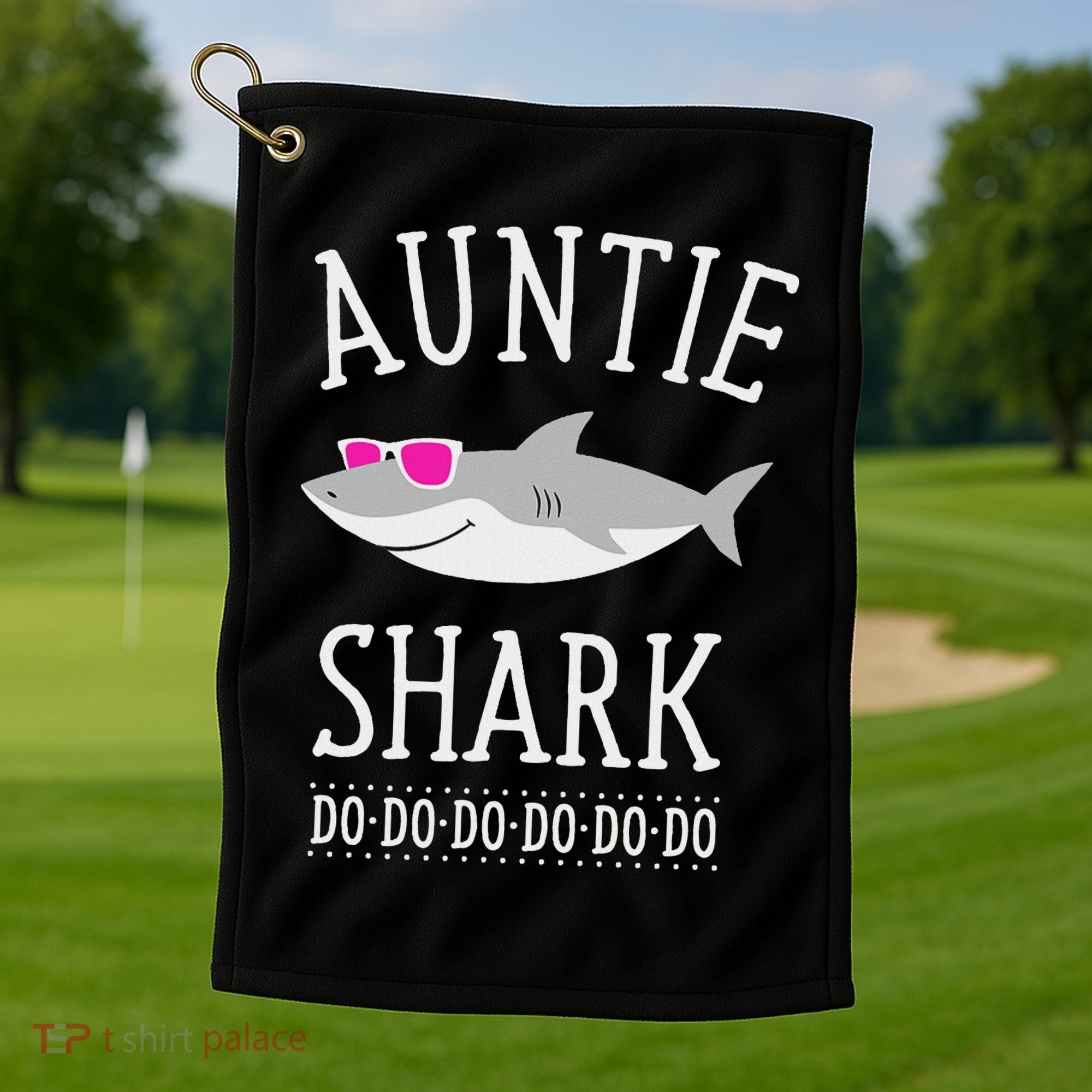 Auntie Shark Golf Towel