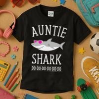Auntie Shark Kids T-Shirt thumb 3