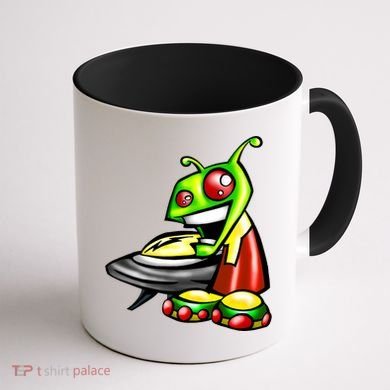 Alien & Saucer Coffee Mug back