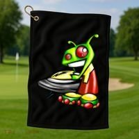 Alien & Saucer Golf Towel thumb 1
