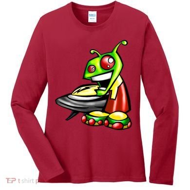 Alien & Saucer Women's Long Sleeve Shirt