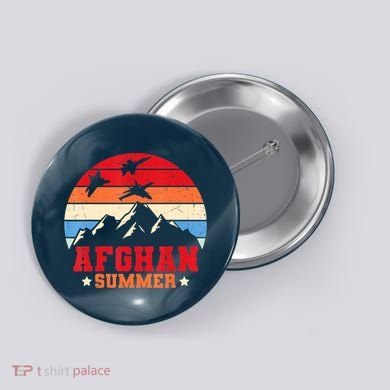 Afghan Summer Afghanistan Veteran Soldier Button