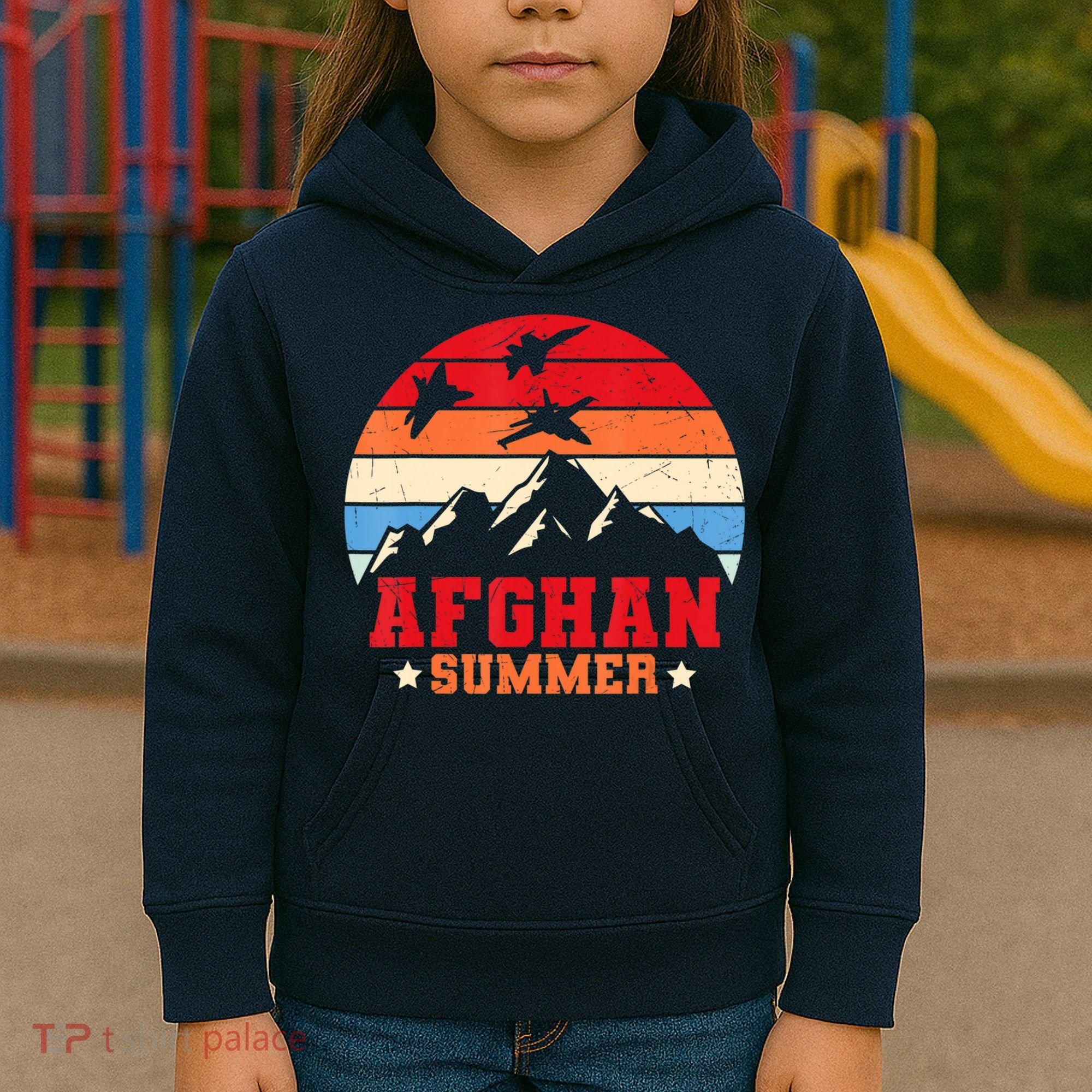 Afghan Summer Afghanistan Veteran Soldier Kids Hoodie