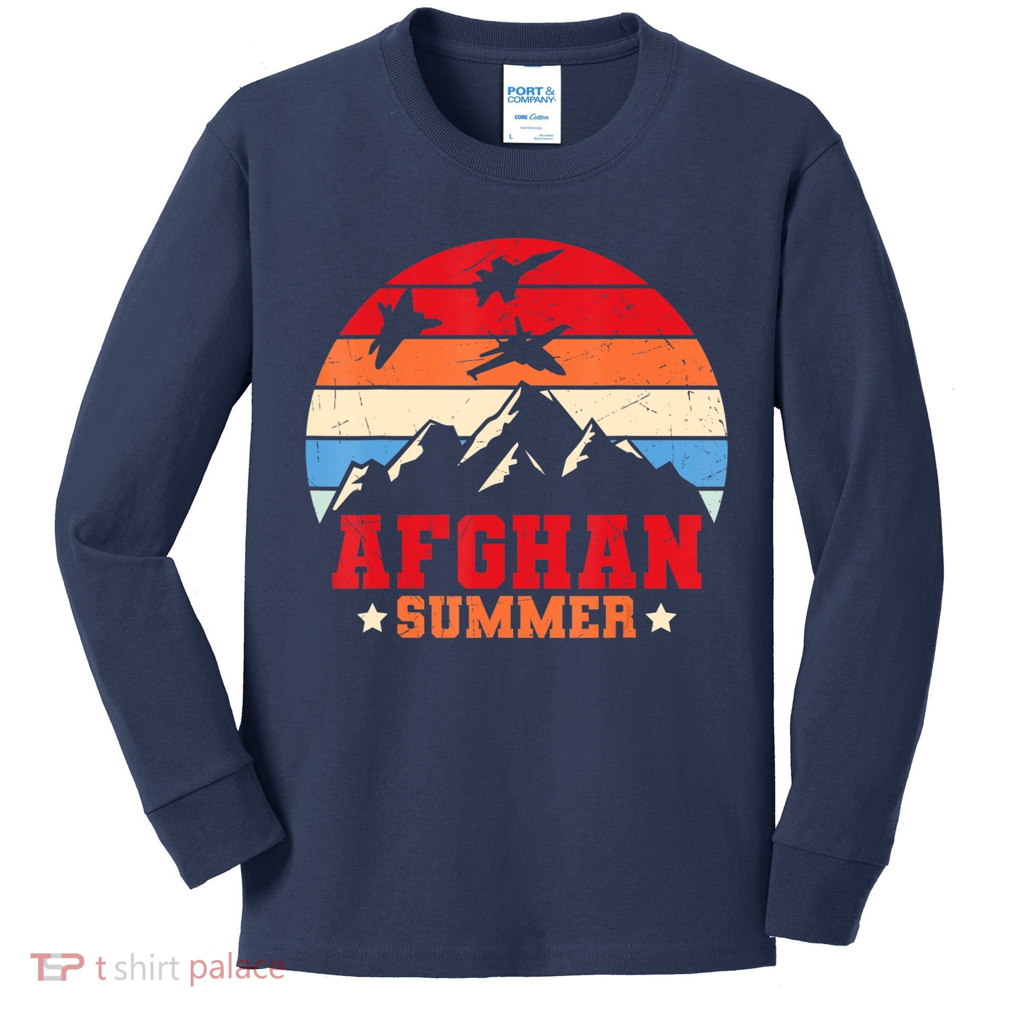 Afghan Summer Afghanistan Veteran Soldier Kids Long Sleeve Shirt