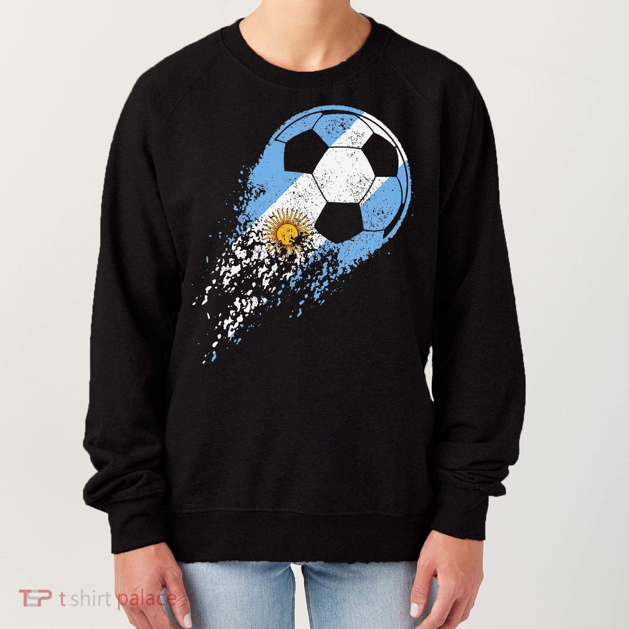 Argentina Soccer Argentinian Flag Pride Soccer Player Women's Sweatshirt
