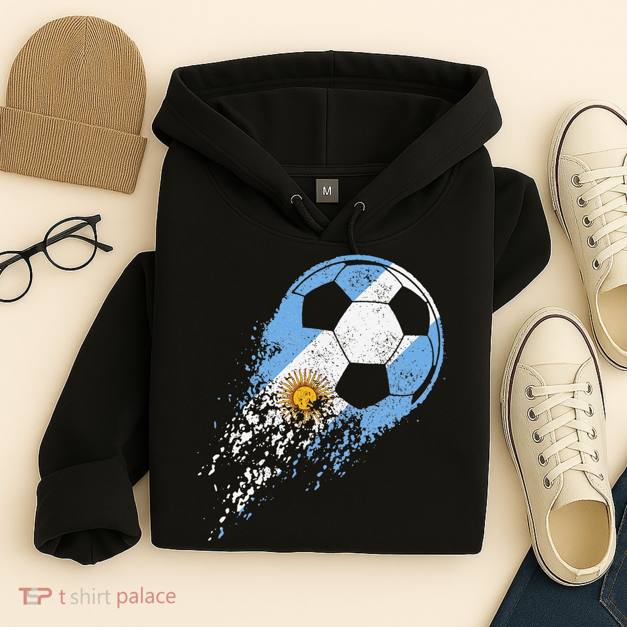 Argentina Soccer Argentinian Flag Pride Soccer Player Hoodie