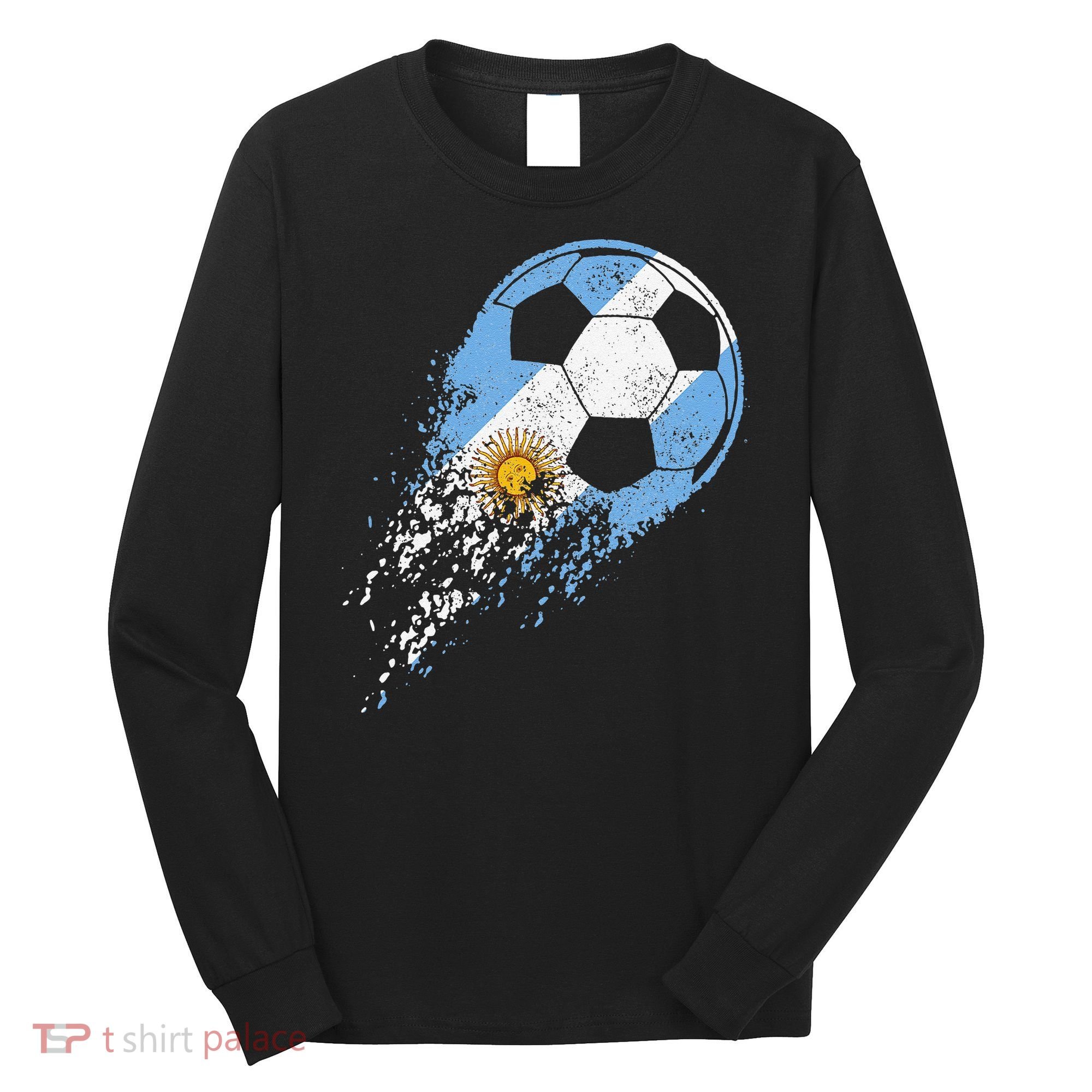 Argentina Soccer Argentinian Flag Pride Soccer Player Long Sleeve Shirt