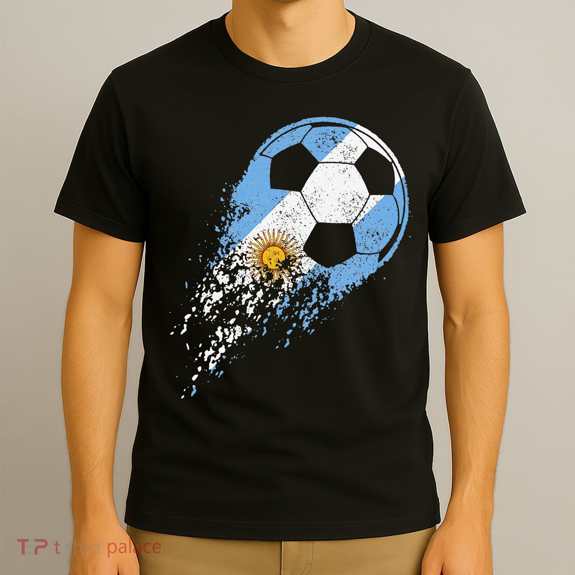 Argentina Soccer Argentinian Flag Pride Soccer Player T-Shirt