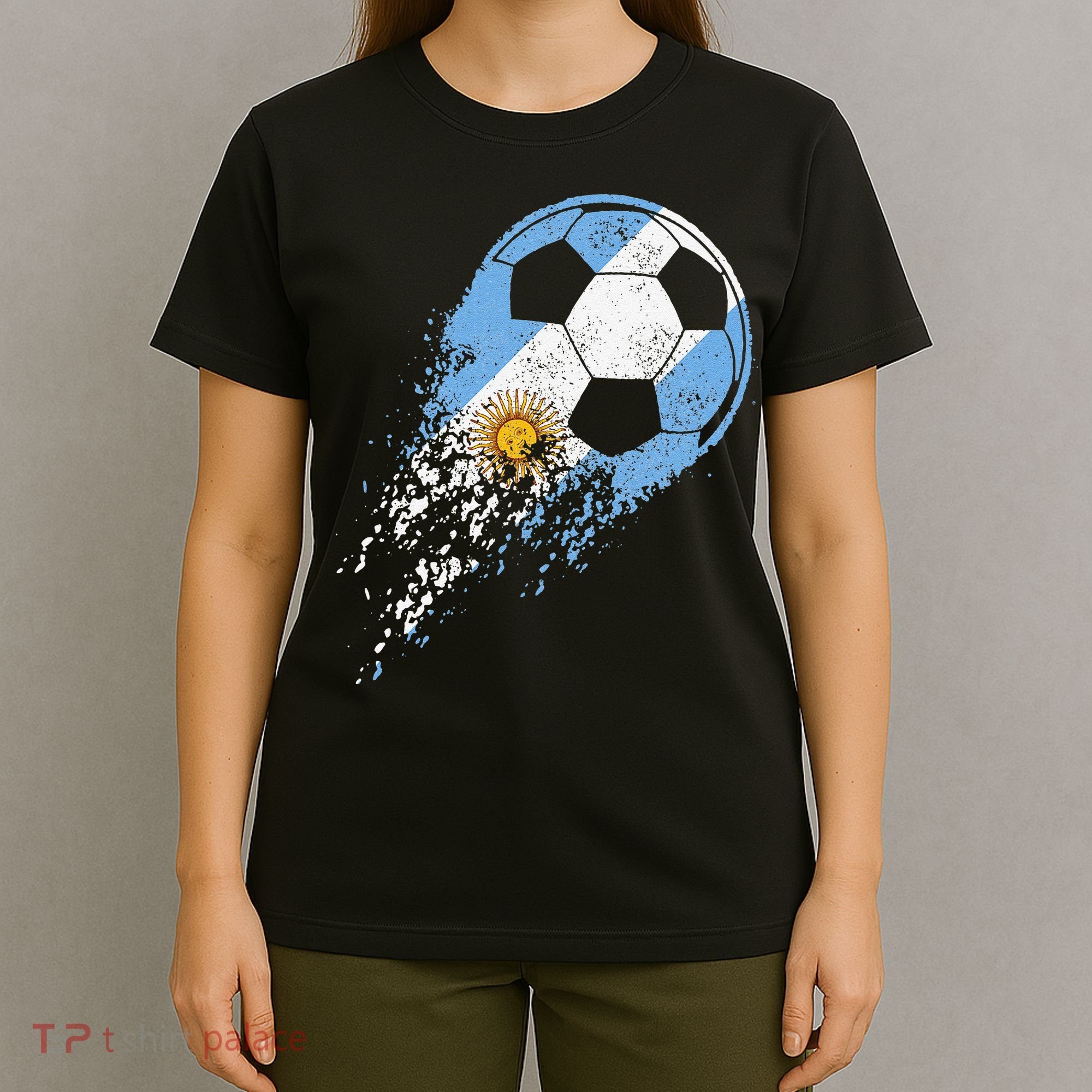Argentina Soccer Argentinian Flag Pride Soccer Player T-Shirt
