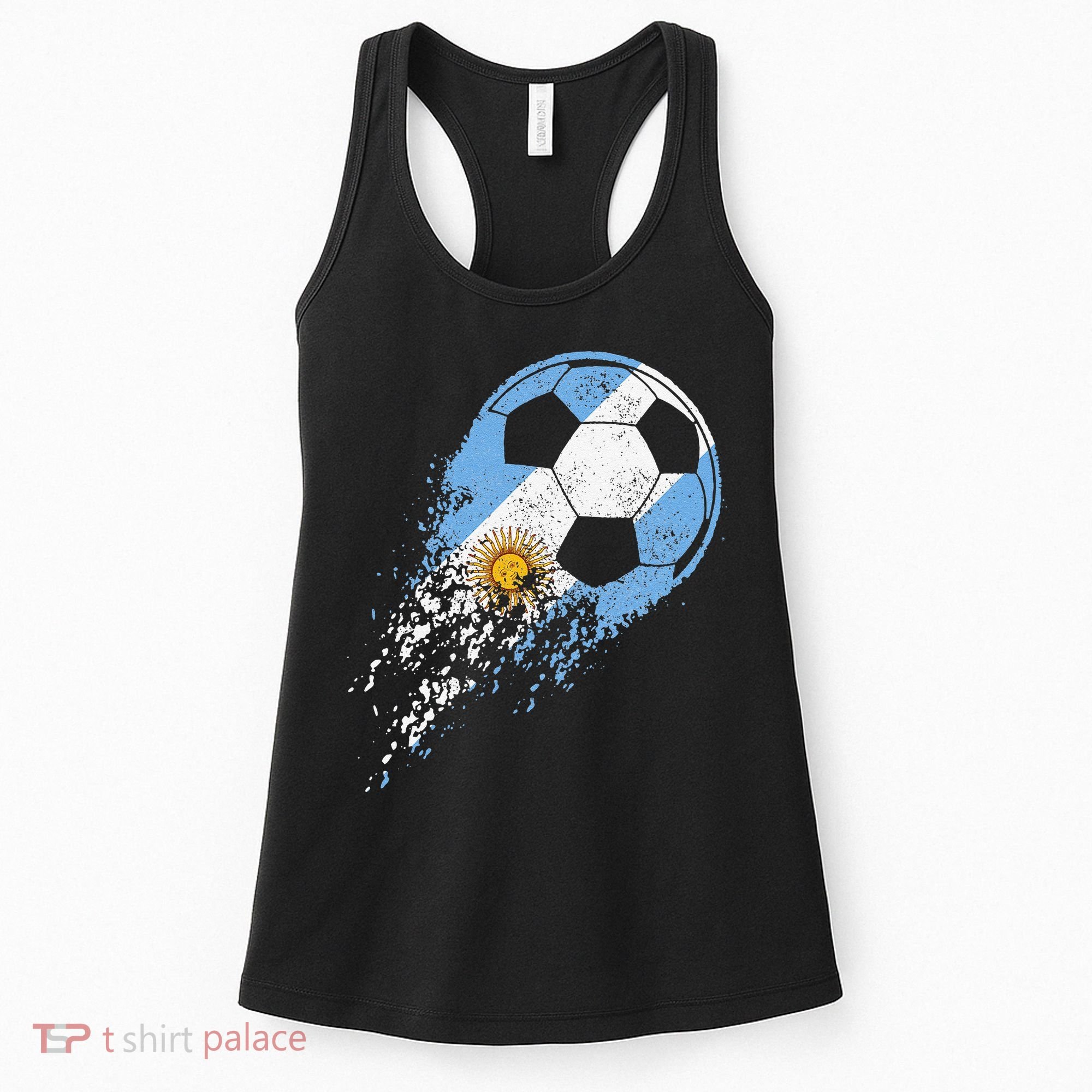 Argentina Soccer Argentinian Flag Pride Soccer Player Women's Tank Top