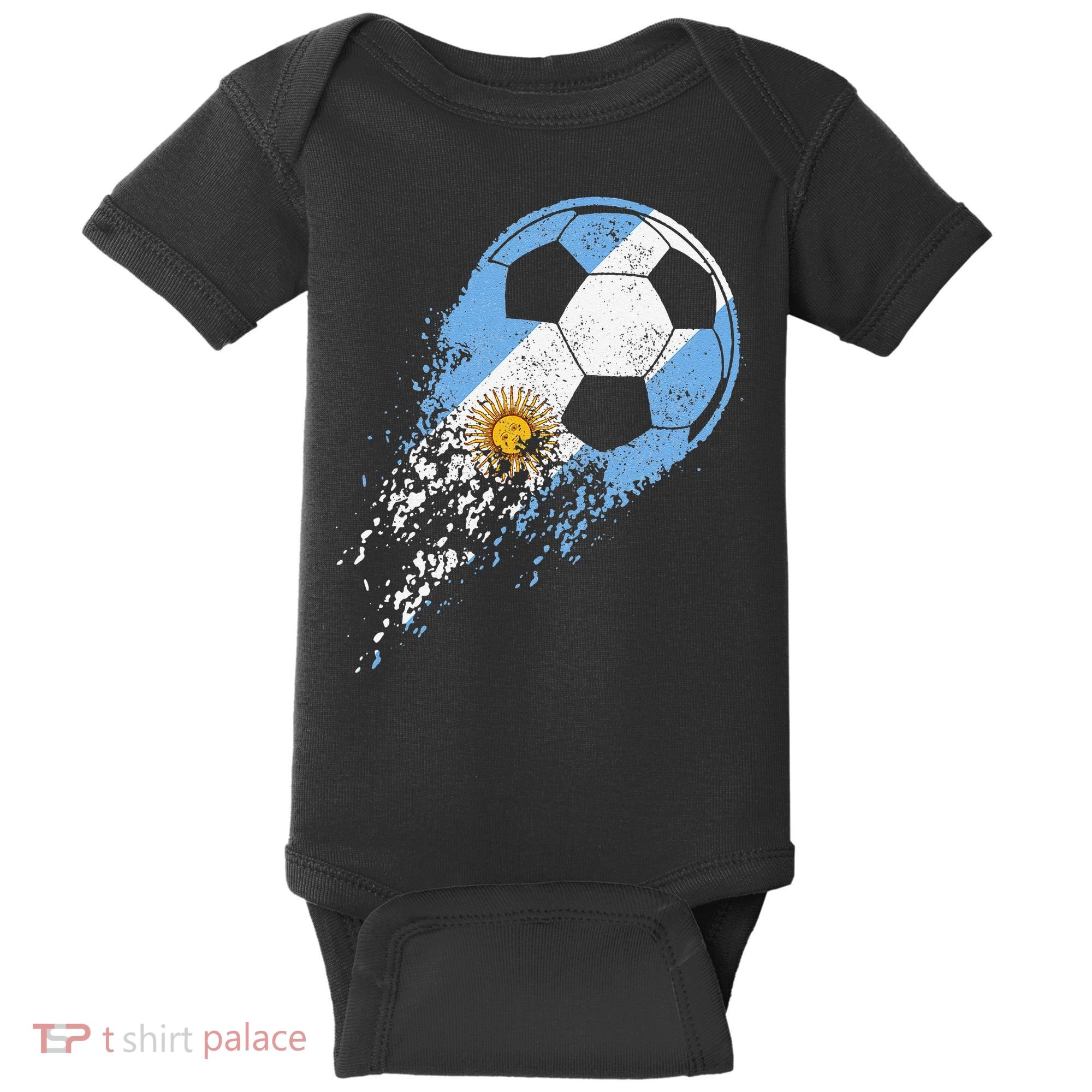 Argentina Soccer Argentinian Flag Pride Soccer Player Baby Bodysuit