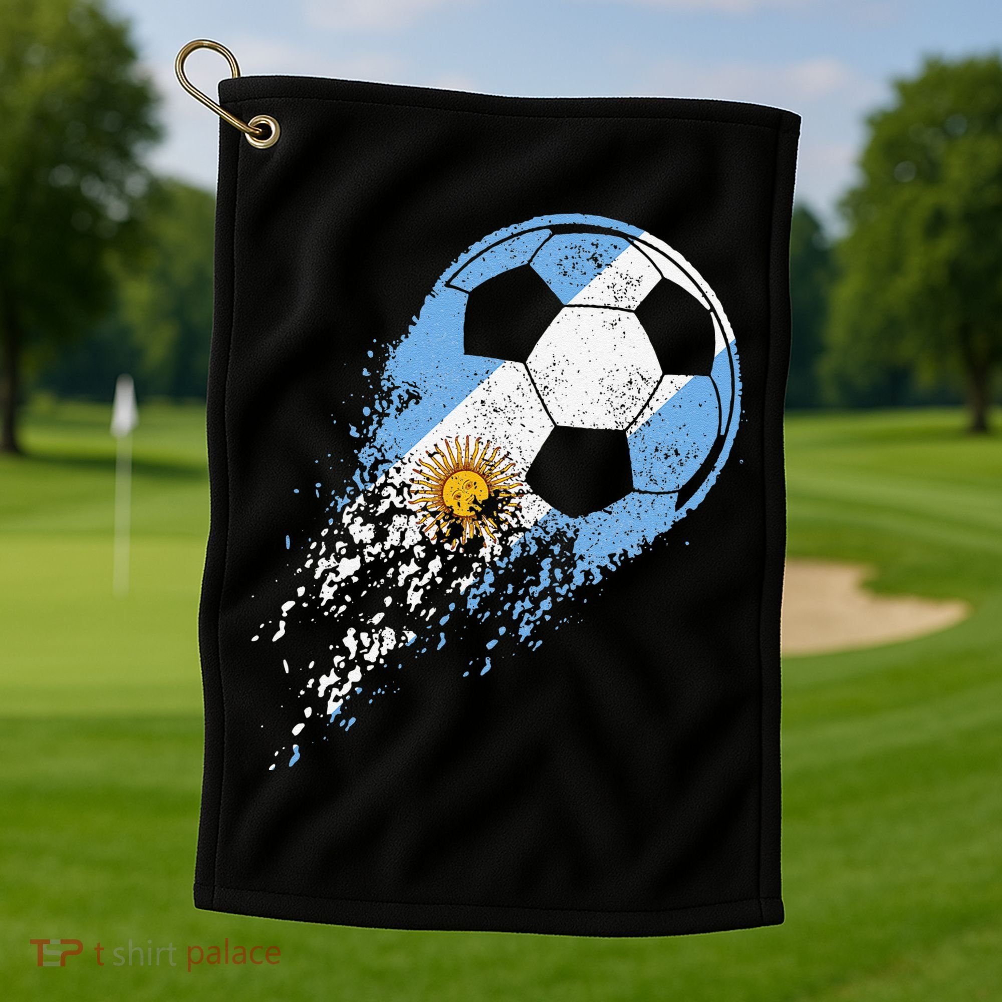 Argentina Soccer Argentinian Flag Pride Soccer Player Golf Towel
