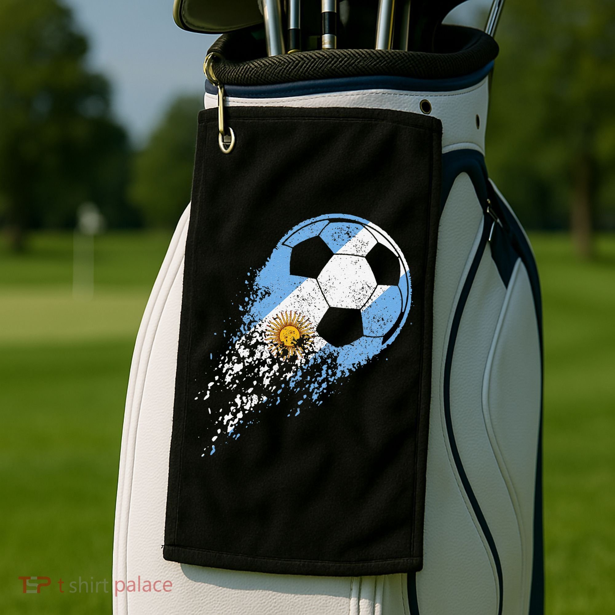 Argentina Soccer Argentinian Flag Pride Soccer Player Golf Towel