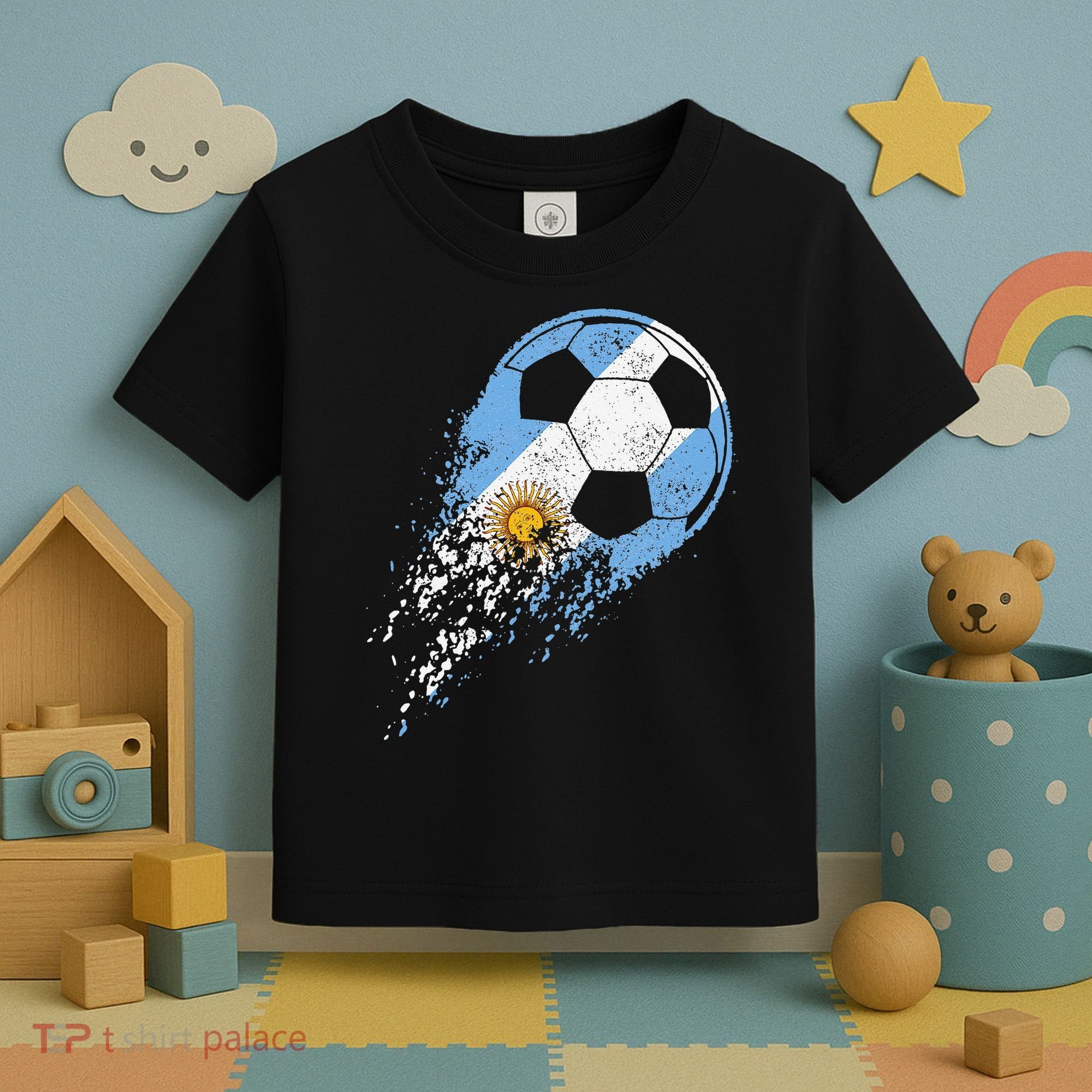 Argentina Soccer Argentinian Flag Pride Soccer Player Toddler T-Shirt